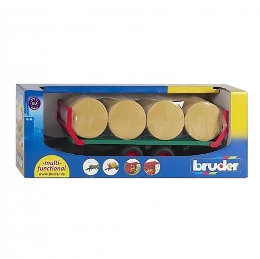  Bruder Bale Transport Trailer with 8 Round Bales 1:16 