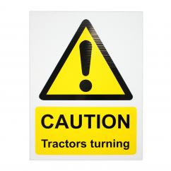 Caution Tractors Turning Sign  image