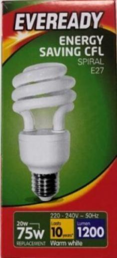  Energy Saving Spiral 75w Bulb 