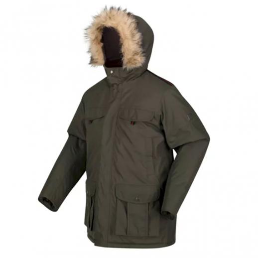  Regatta RMP306 Aarav Mens Parka Fur Hooded Jacket Khaki 