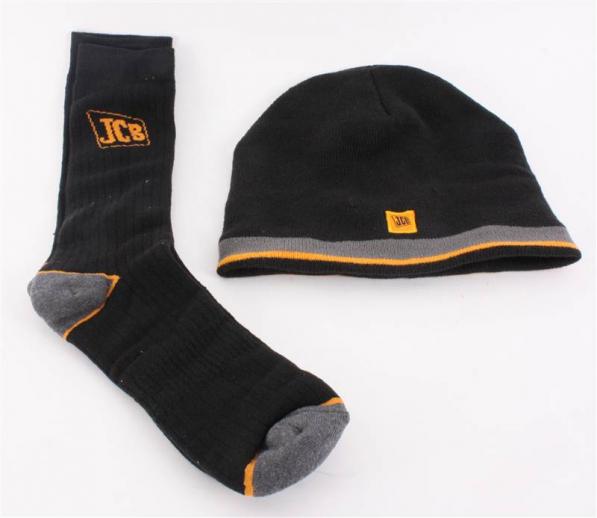  JCB Mens Beanie Hat & Sock Pack