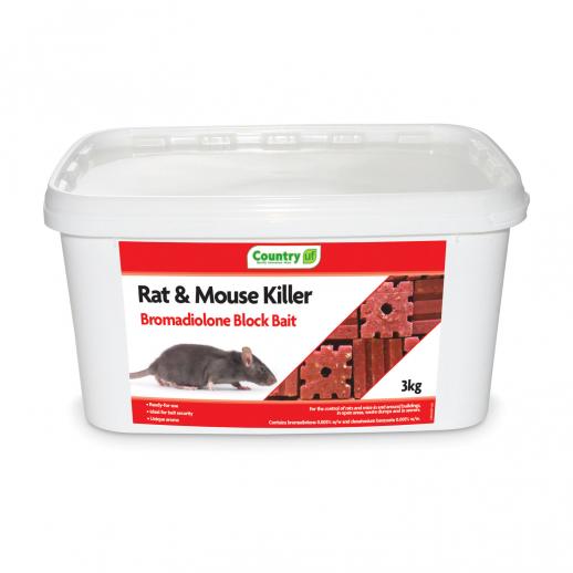  Country Bromadiolone Rat Block Bait 3Kg