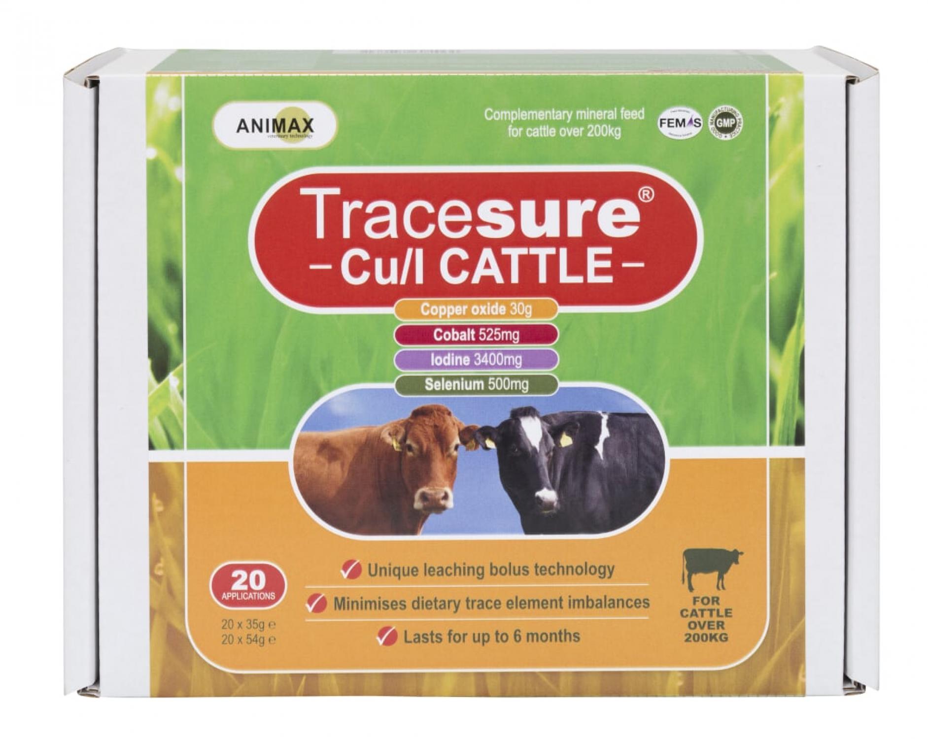Buy Animax Tracesure Cu/I Bolus for Cattle 20 Pack - 20 Doses from Fane  Valley Stores Agricultural Supplies