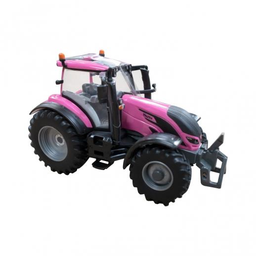  Britains 43247 Valtra Pink Tractor with Bale Lifter and Two Bales