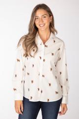 Rydale Wistow Ladies Long Sleeve Country Shirt Highland Cow image