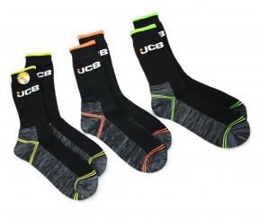 JCB Mens Hi-Vis Black Work Socks image