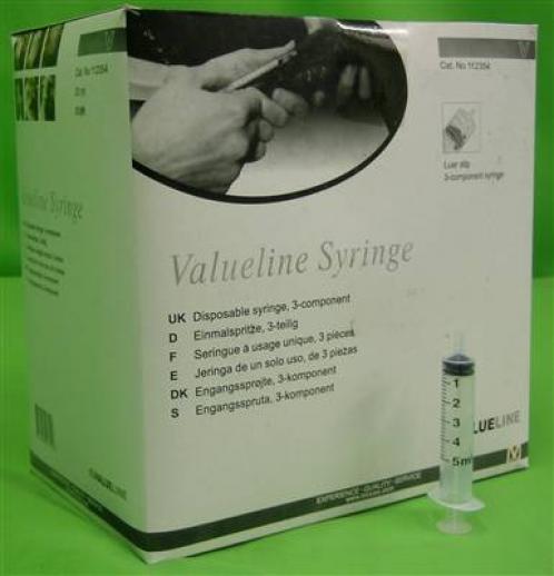  Valueline Disposable Syringes 5ml 