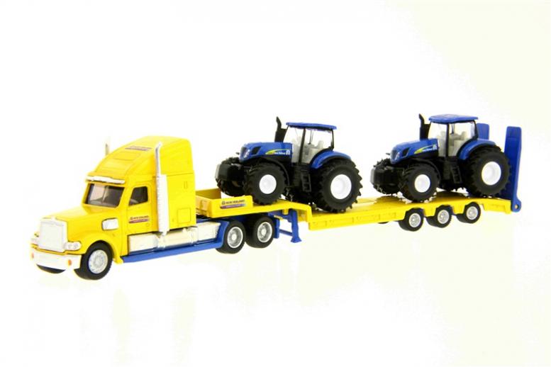  Siku 1805 Low Loader with 2 New Holland Tractors