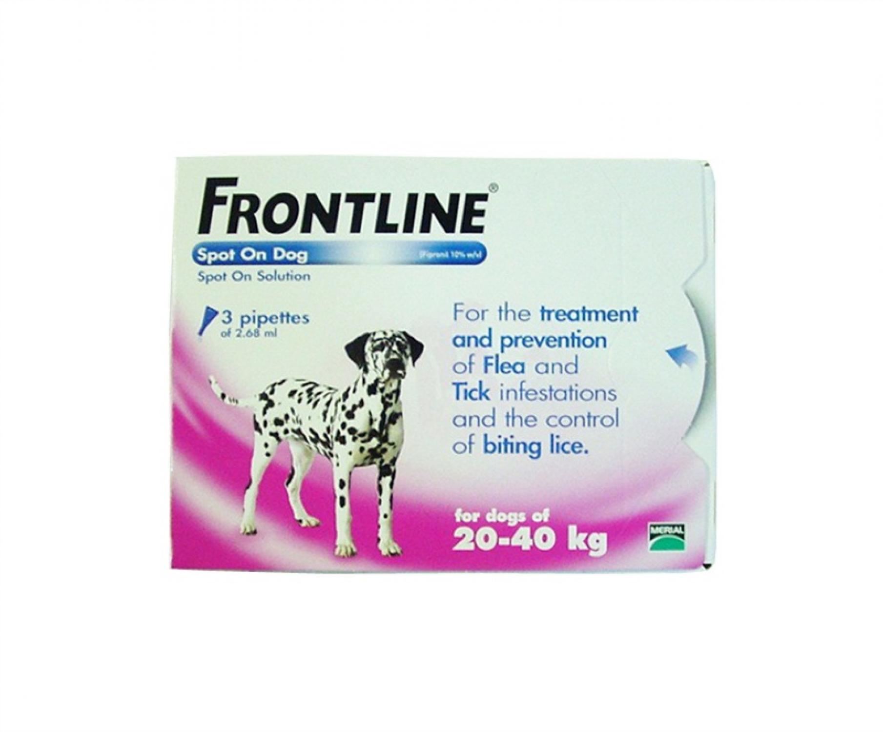 Buy Frontline Spot On for Large Dogs (20-40kg) 3 Pipettes from Fane ...