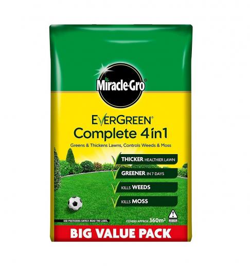  Evergreen Lawn Weed Feed and Moss Fertiliser Complete 400m&sup2; 