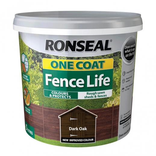  Ronseal One Coat Fence Life 5L Dark Oak