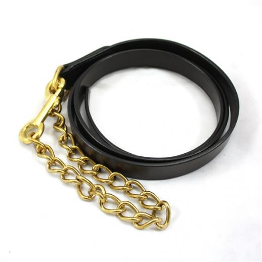  Sullivans Brown Leather Lead Rope with Chain