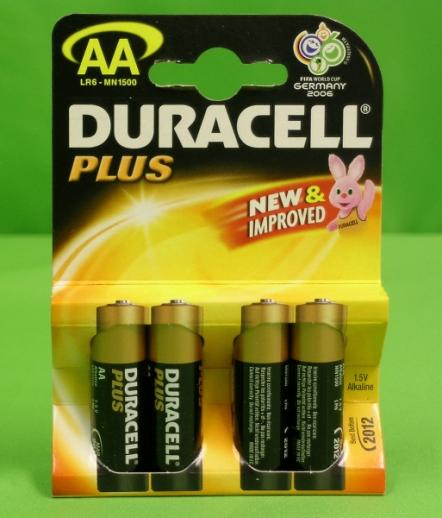  Duracell Plus AA Batteries - 4 Pack LR6