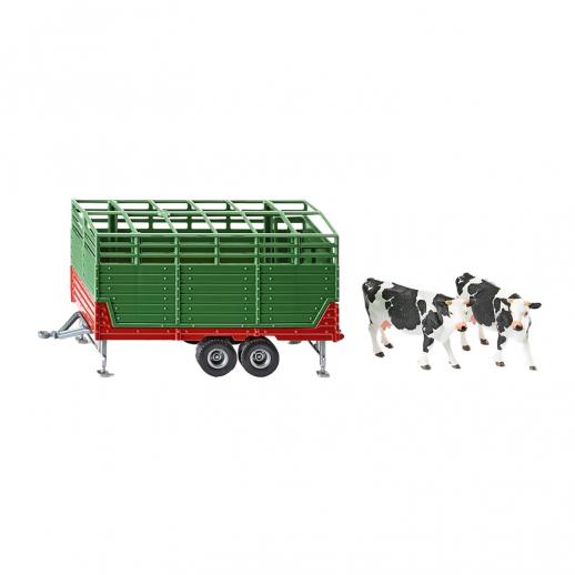 Siku Twin Axle Cattle Trailer with 2 Cows 
