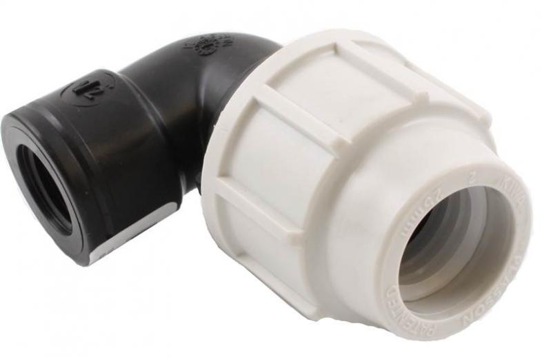  Plasson 7150 Plastic 90 Degree 25mm Elbow x 3/4in Female Threaded Offtake