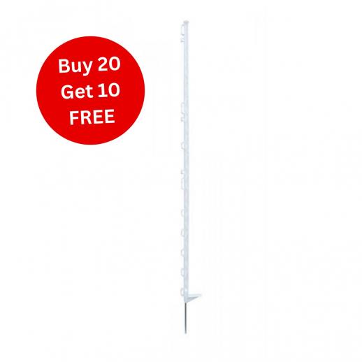  White Electric Fence Posts (x20 + 10 FREE)