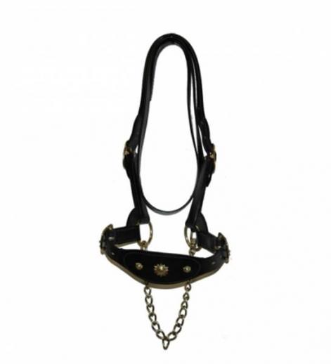  Showtime Traditional English Made Leather Halter in Brown 
