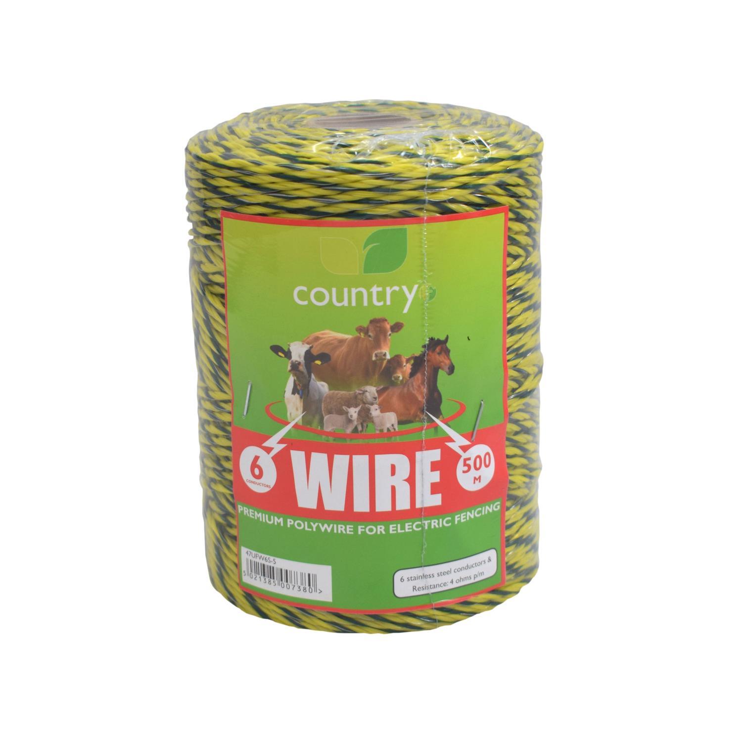 Buy Country 6 Strand Supercharge Electric Fence Poly Wire 500m