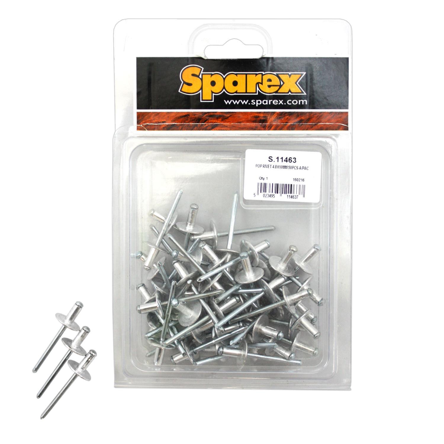 Buy Sparex S.11463 Pop Rivets 4.8 x 10mm 50 Pack from Fane Valley ...