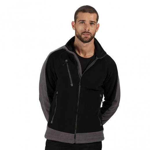  Regatta TRF523 Contrast 300 Mens Fleece Black/Seal Grey 