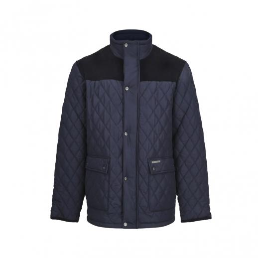  Champion Lewis Mens Diamond Quilted Corduroy Shoulder Jacket Navy