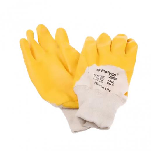 Rubber Latex Coated Yellow Working Gloves