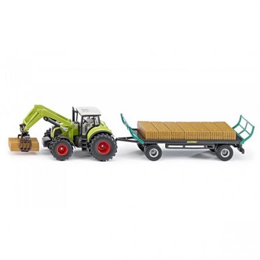  Siku 1946 1:50 Claas Tractor with Loader & Bale Trailer