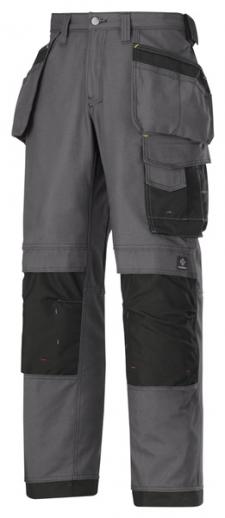  Snickers 3214 Craftsman Holster Pocket Trousers in Grey/Black