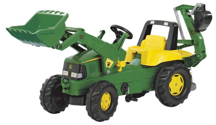  Rolly John Deere Tractor with Front Loader & Backhoe 