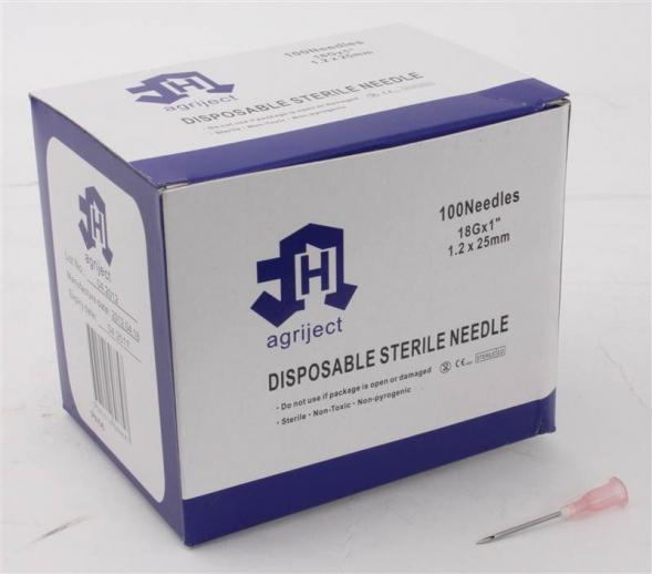  Disposable Needle with Plastic Hub Luer Lock 18G x 1" 