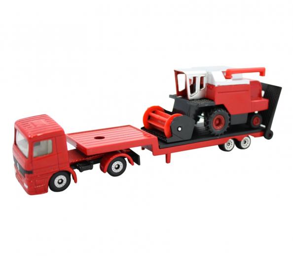  Siku Super Low Loader & Combine Harvester 